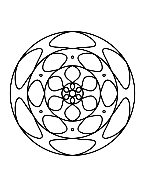 Simple circle mandala coloring page
