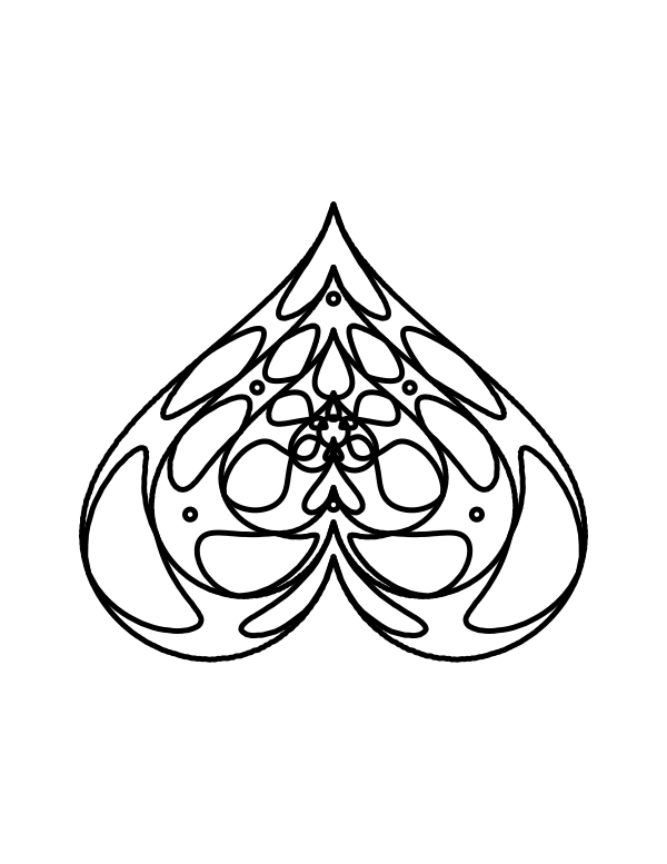 Simple heart mandala coloring page