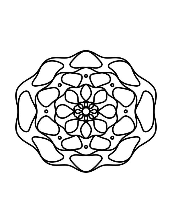 Easy pumpkin mandala coloring page